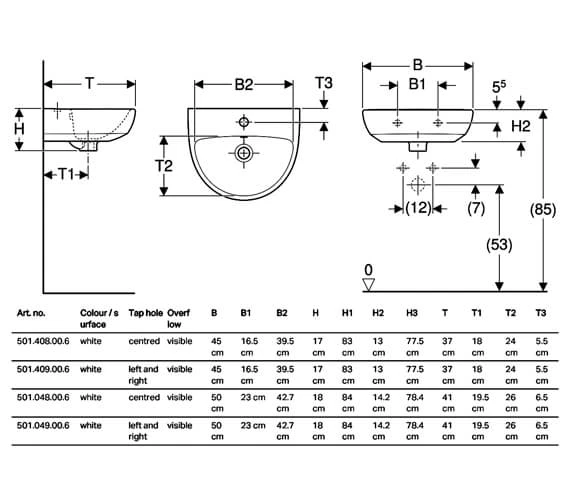 Geberit Selnova Handrinse Washbasin White 4 Geberit Selnova Handrinse Washbasin White - Image 2