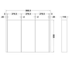 Nuie Eden 898mm X 650mm High Gloss White 3 Door Mirror Cabinet -Duravit Store M700 2021 5 5 8 12 2 332