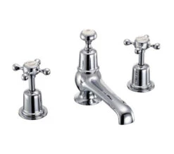 Burlington Chrome 3 TH Basin Mixer Tap With Pop-Up Waste And Claremont Handles -Duravit Store M700 2021 6 4 8 51 26 403