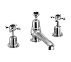 Burlington Chrome 3 TH Basin Mixer Tap With Pop-Up Waste And Claremont Handles -Duravit Store M700 2021 6 4 8 52 47 37