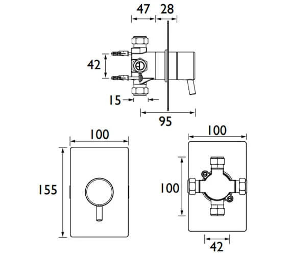 Bristan Prism 3 Way Chrome Shower Diverter 4 Bristan Prism 3 Way Chrome Shower Diverter - Image 2