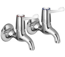 Bristan Value Lever Wall Mounted Chrome Bib Taps