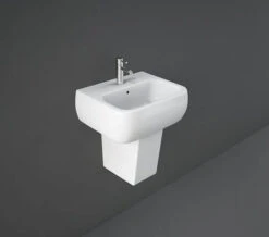 RAK Metropolitan 1 Tap Hole White Basin With Semi Pedestal 420mm - MET42BAS1
