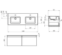 Saneux Uni Two Drawer Wall Hung Unit -Duravit Store M700 2021 8 9 14 11 45 93