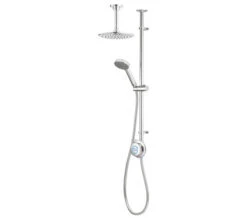 Aqualisa Quartz Classic Exposed Riser Rail With Digital Valve And Ceiling Head