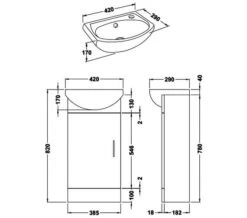 Nuie Mayford 420 X 290mm Floor Standing White Cabinet And Basin -Duravit Store M700 2021 9 23 10 10 57 204
