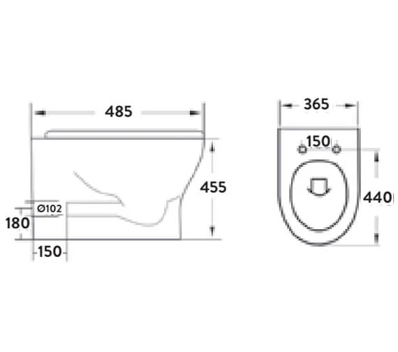 Joseph Miles Viva Rimless Comfort Height Back To Wall Pan With Soft Close Seat 5 Joseph Miles Viva Rimless Comfort Height Back To Wall Pan With Soft Close Seat - Image 3