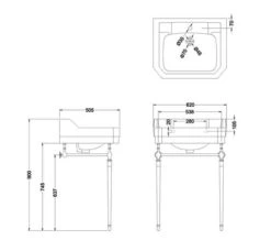 Burlington Edwardian 610mm White Large Basin And Washstand -Duravit Store M700 2022 1 1 9 56 48 561