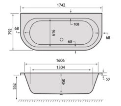 Carron Halcyon D 5mm Acrylic Luxurious Double Ended White Bath 1750 X 800mm -Duravit Store M700 2022 1 10 9 4 56 830