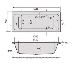Carron Quantum Duo Double Ended White Acrylic Bath 5mm - 1700 X 800mm -Duravit Store M700 2022 1 5 14 38 15 969