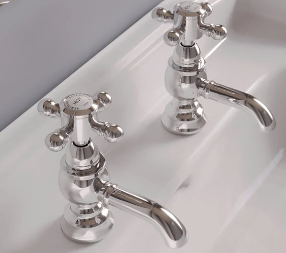 Heritage Hartlebury Pair Of Chrome Basin Pillar Taps 3 Heritage Hartlebury Pair Of Chrome Basin Pillar Taps
