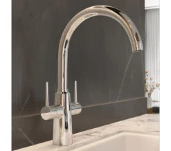 Grohe Ambi Contemporary 2 Handle Kitchen Sink Mixer Tap With Swivel Spout