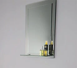 Croydex Devoke Flexi-Fix 700 X 500mm Rectangular Double Layer Mirror With Shelf