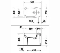 Duravit D-Code 560mm Floor Standing Back To Wall Bidet -Duravit Store M700 2022 10 8 8 34 51 591