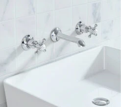 Crosswater Belgravia 3 Hole Wall Mounted Basin Mixer Tap