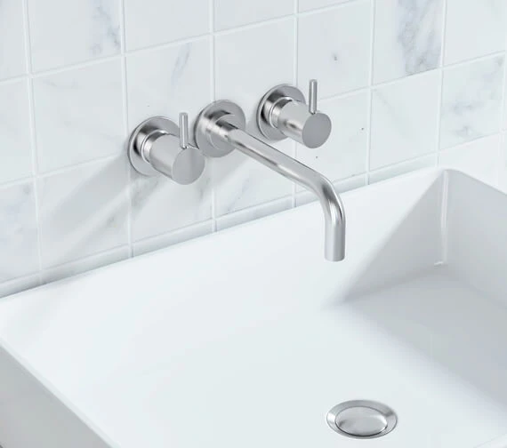 Crosswater MPRO 3 Hole Wall Mounted Basin Mixer Tap 3 Crosswater MPRO 3 Hole Wall Mounted Basin Mixer Tap