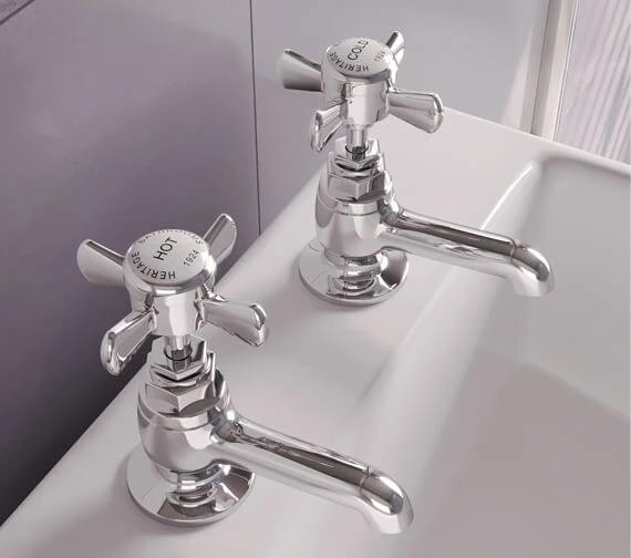 Heritage Dawlish Pair Of Basin Pillar Taps 11 Heritage Dawlish Pair Of Basin Pillar Taps - Image 9