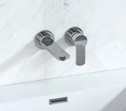 Crosswater Wisp 2 Hole Wall Mounted Single Lever Basin Mixer Tap Set