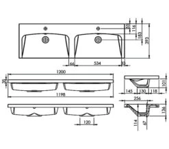 Roper Rhodes Scheme 1202 X 388mm Wall Mounted Double Basin Vanity Unit -Duravit Store M700 2022 11 4 12 26 39 34