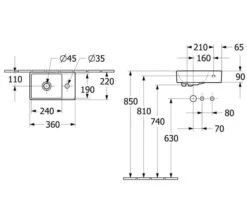 Villeroy & Boch Villeroy And Boch Avento 360mm Wall Mounted White 1 Tap Hole Basin -Duravit Store M700 2022 12 16 9 53 4 577