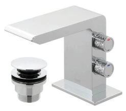 Vado Omika Chrome Mini Mono Basin Mixer Tap With Universal Waste