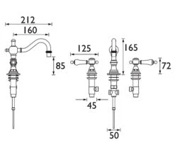 Heritage Glastonbury 3 Taphole Swivel Basin Mixer Tap With Levers -Duravit Store M700 2022 12 28 15 58 20 432