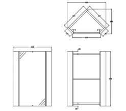 Nuie Mayford High Gloss White 459mm Corner Mirror Cabinet -Duravit Store M700 2022 12 7 7 38 39 959