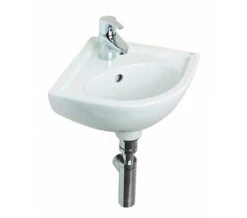 Essential Lily Raised Height Compact White Corner Basin