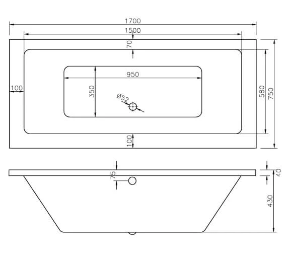 Joseph Miles Tuscany 1700mm Double Ended Whirlpool Bath 6 Joseph Miles Tuscany 1700mm Double Ended Whirlpool Bath - Image 4