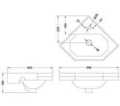 Burlington White Wall Mounted 596mm Corner Cloakroom Basin - B10 -Duravit Store M700 2022 2 7 13 56 50 896