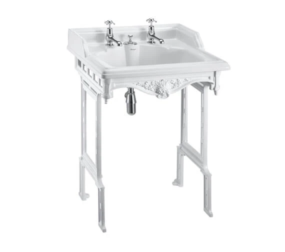 Burlington Classic Basin With Invisible Overflow Waste And Aluminium Stand 3 Burlington Classic Basin With Invisible Overflow Waste And Aluminium Stand