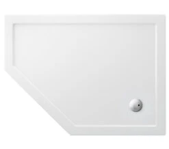 Britton Zamori Offset Pentangle White Shower Tray