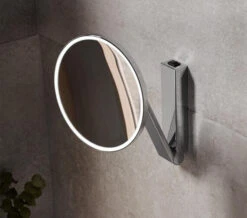 Keuco ILook Move Chrome LED Illuminated Round Cosmetic Mirror
