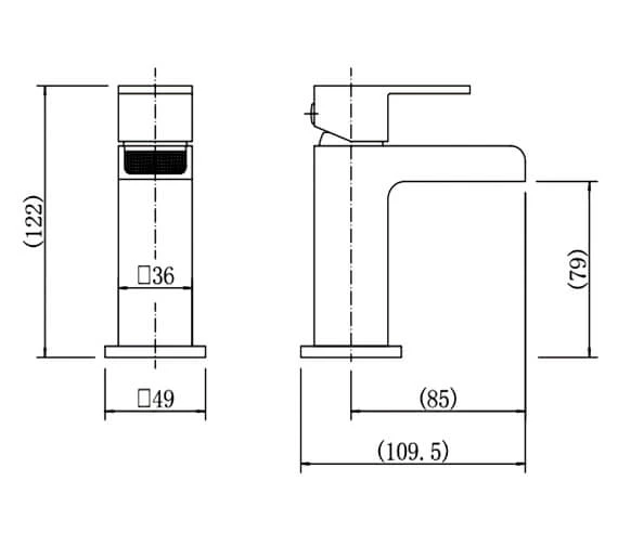 Niagara Soho Mini Mono Basin Mixer Tap With Click Clack Waste 5 Niagara Soho Mini Mono Basin Mixer Tap With Click Clack Waste - Image 3