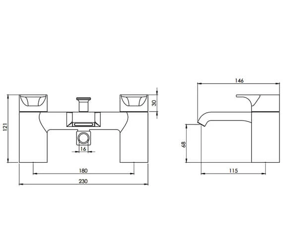 Tavistock Blaze Modern Chrome Bath Shower Mixer Tap With Kit 4 Tavistock Blaze Modern Chrome Bath Shower Mixer Tap With Kit - Image 2