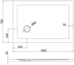 Britton Zamori Rectangle White Corner Waste Shower Tray -Duravit Store M700 2022 3 9 7 44 39 890