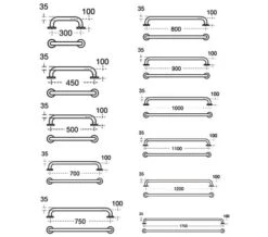 Armitage Shanks Contour 21 Straight Grab Rail -Duravit Store M700 2022 4 6 7 0 12 913