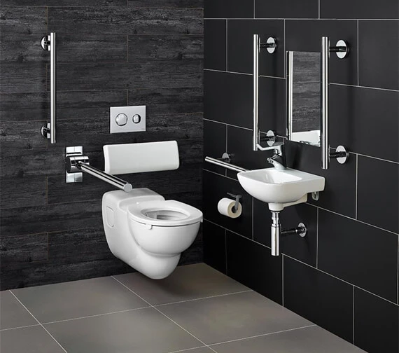 Armitage Shanks Doc M Right Hand Wall Hung Pack With Chrome Rails 3 Armitage Shanks Doc M Right Hand Wall Hung Pack With Chrome Rails