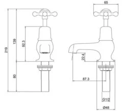 Burlington 3 Inch Basin Taps With Claremont Handles -Duravit Store M700 2022 5 19 13 43 15 246