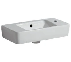 Geberit Selnova 1 Right Hand Tap Hole Handrinse White Basin With Shelf Surface