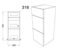 Joseph Miles Twain 300mm Wide 3 Drawer Floor Standing Unit -Duravit Store M700 2022 5 21 9 50 40 264