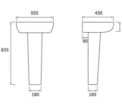 Joseph Miles Harno 555mm X 430mm 1 TH Basin With Full Pedestal 7 Joseph Miles Harno 555mm X 430mm 1 TH Basin With Full Pedestal -Duravit Store M700 2022 5 25 11 41 23 589