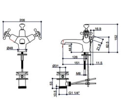 Burlington Basin Mixer Tap With Claremont Handles And Click Clack Waste -Duravit Store M700 2022 5 27 11 7 43 771