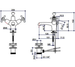 Burlington Basin Mixer Tap With Pop-Up Waste And Claremont Handles -Duravit Store M700 2022 5 30 12 40 43 220
