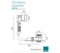 Vado Chrome Pop-Up Bath Filler Waste And Overflow -Duravit Store M700 2022 5 5 9 31 24 627