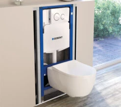 Geberit Duofix Wall Hung 980mm WC Frame Blue And Sigma Concealed Cistern 12cm -Duravit Store M700 2022 6 10 12 23 25 410