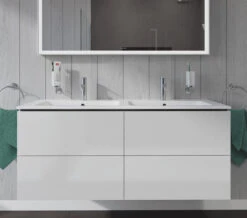 Duravit L-Cube 1290mm Wide 4 Drawers Wall Mounted Vanity Unit For Me-By-Starck Basin -Duravit Store M700 2022 6 10 12 36 13 76