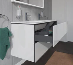 Duravit L-Cube 1290mm Wide 4 Drawers Wall Mounted Vanity Unit For Me-By-Starck Basin -Duravit Store M700 2022 6 10 12 36 40 822