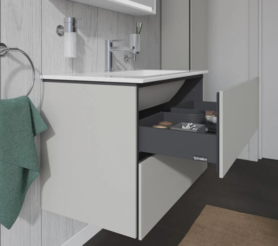 Duravit L-Cube Wall Mounted 2 Drawer Vanity Unit For Me-By-Starck Basin 10 Duravit L-Cube Wall Mounted 2 Drawer Vanity Unit For Me-By-Starck Basin - Image 8