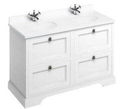 Burlington 1300mm Matt White 4 Drawer Floor Standing Unit